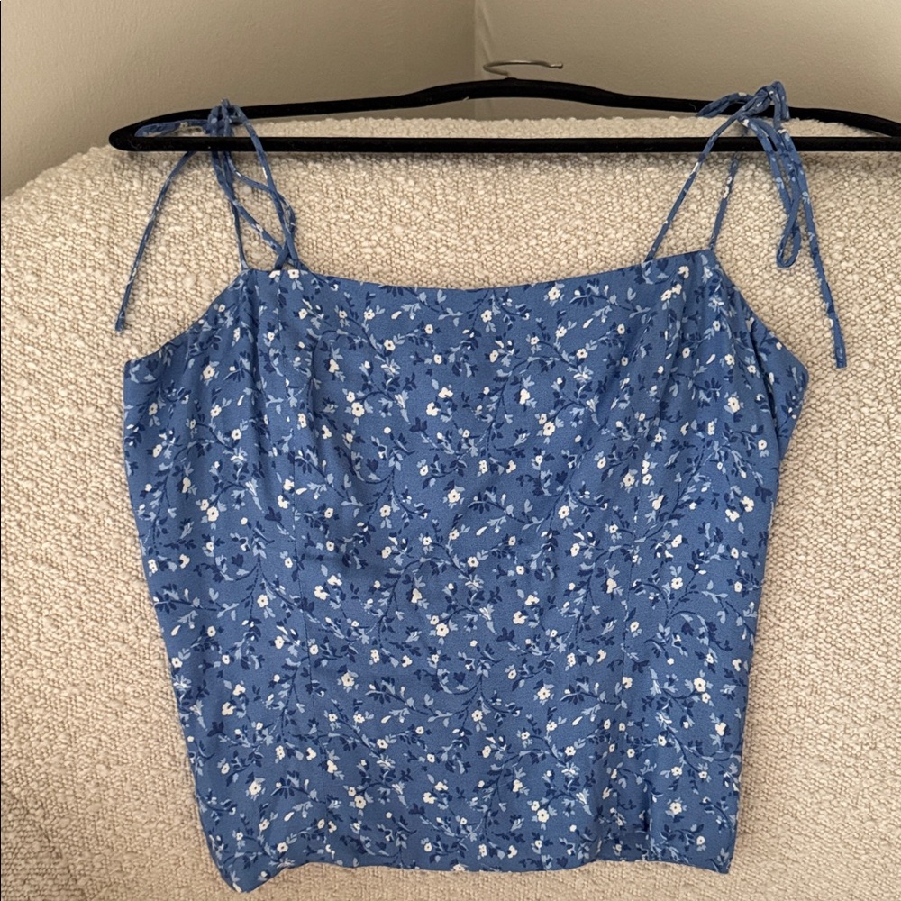 Reformation crop Floral Blue Women's Top
